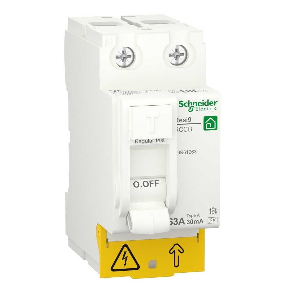 Реле диференційне Schneider Electric Resi9 63 А 30 мА 2P тип AC R9R51263 (3016633270)