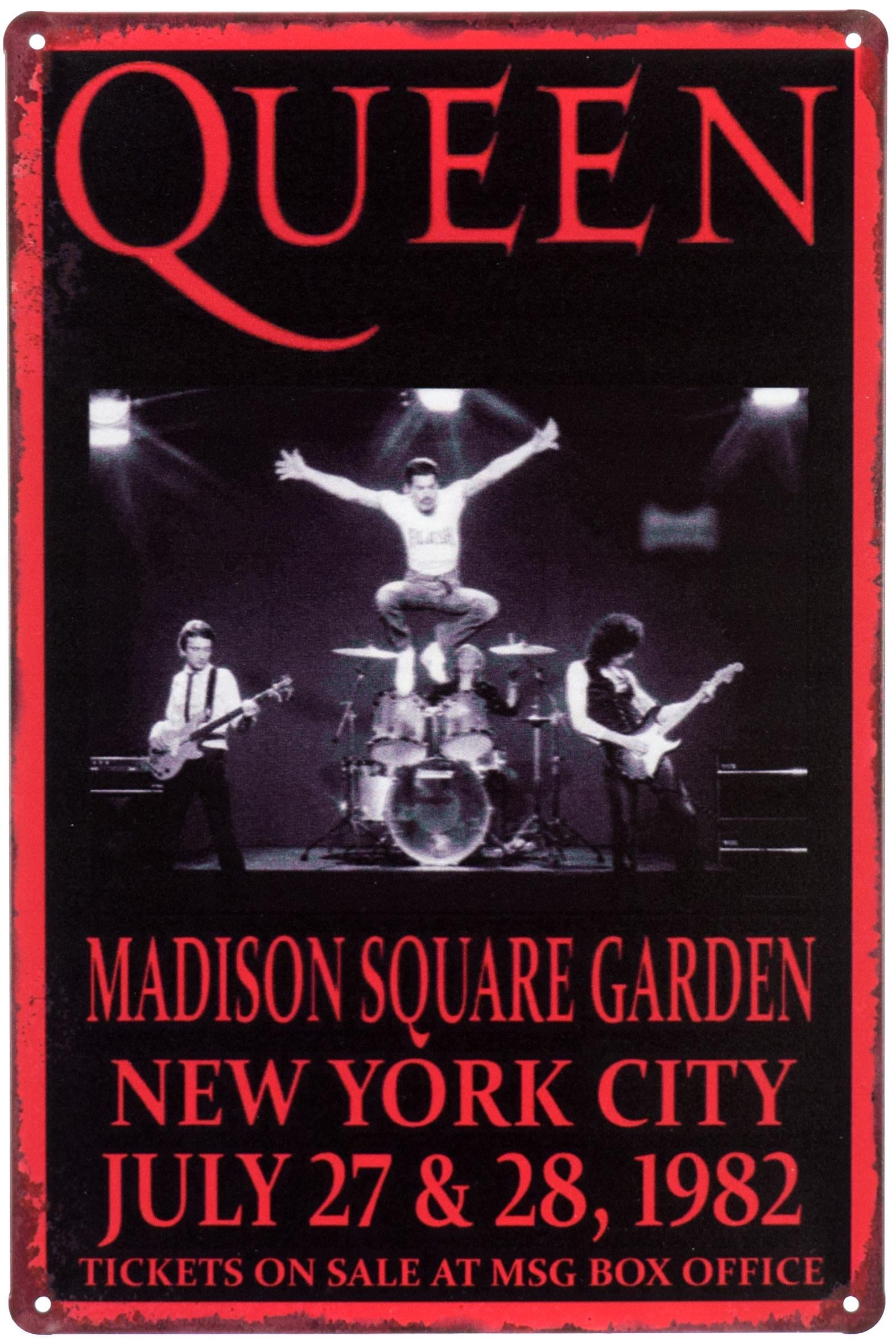 Табличка металлическая Queen New York City 20x30 см