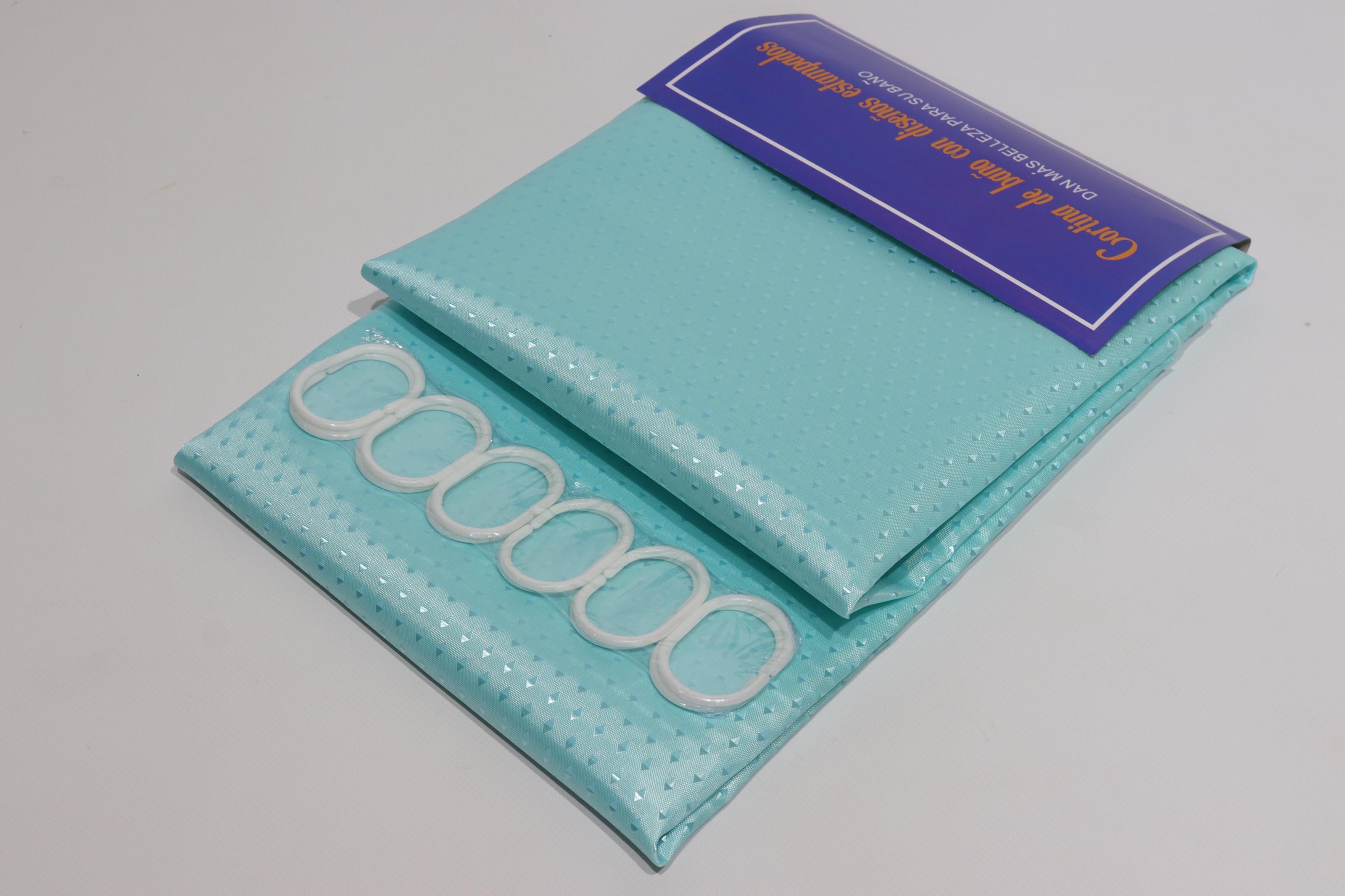 Шторка для ванной однотонная 240x180 см Бирюзовый (5314/turquoise)
