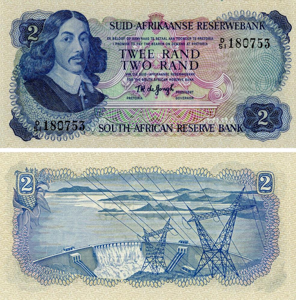 Коллекционная банкнота ЮАР 2 ранда 1974 UNC (P117a)