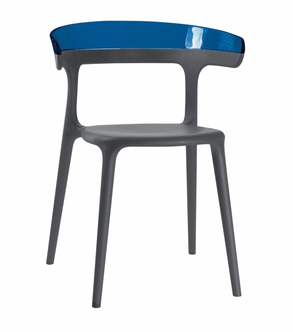 Кресло Litolan Papatya Luna Антрацит Прозрачно-синий (DR001923)