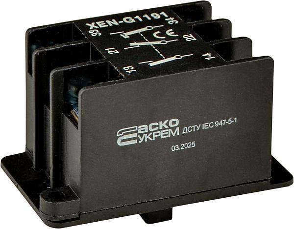 Контактный блок АСКО XEN-G1191 1NO+1NC+1NO 2,5A 250V AC/DC 2 скорости для тельферных постов XAL-B3 (A0140050030)