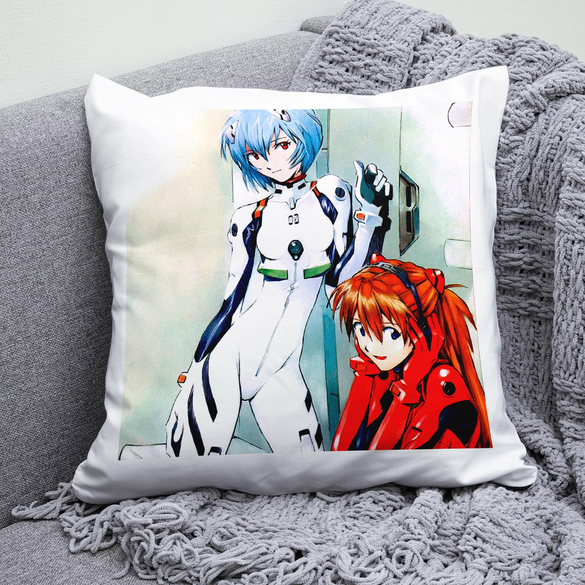 Плюшева подушка квадрат з принтом аниме Neon Genesis Evangelion "2