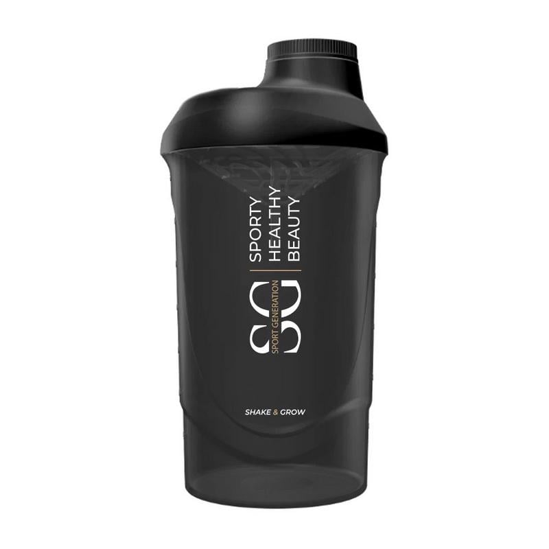 Шейкер для протеїну та спортивного харчування з кришкою на різьбі Sport Generation Shaker 600 мл Чорний