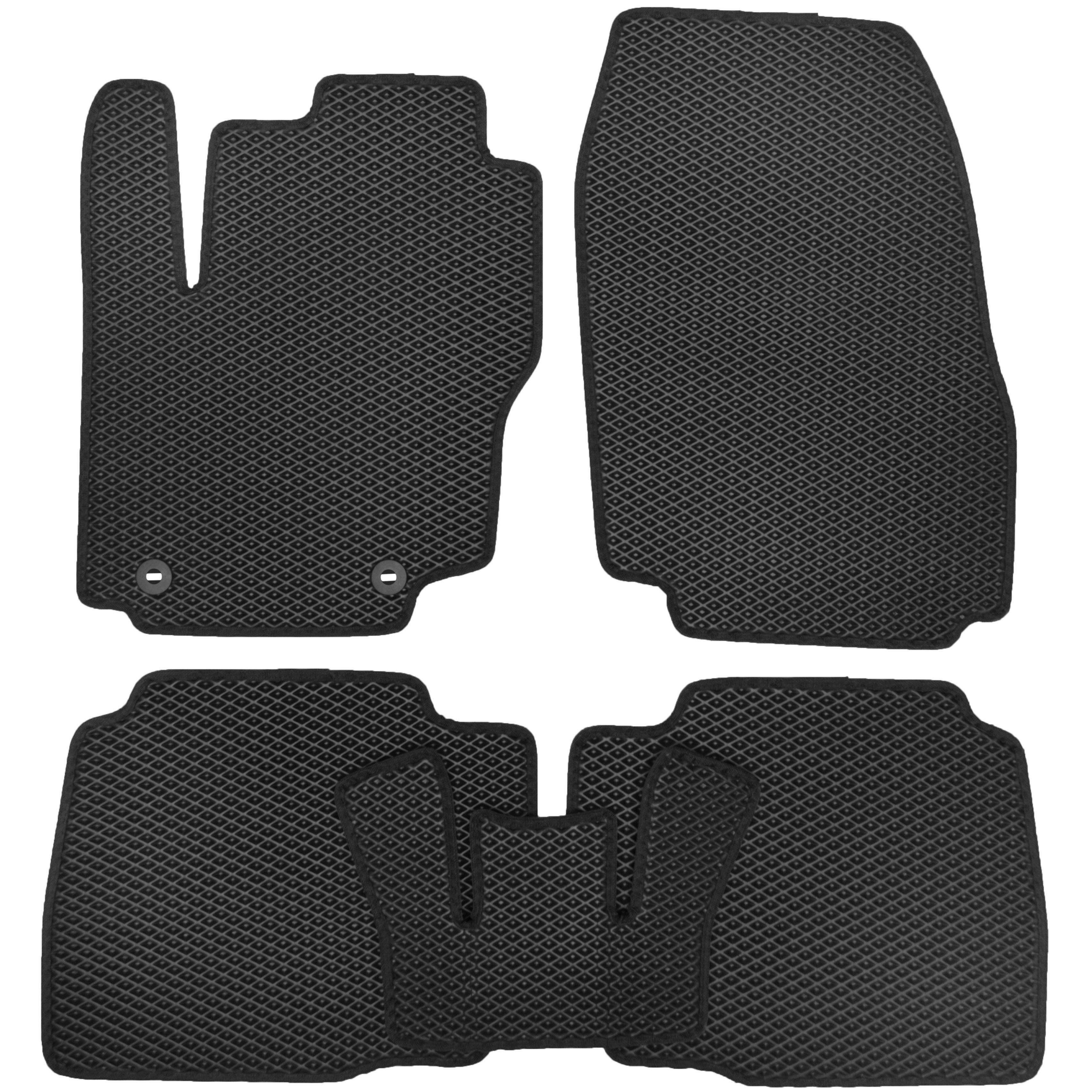 Коврики в салон Kinetic для Ford Mondeo '07-14 овальные клипсы EVA-полимерные Черный