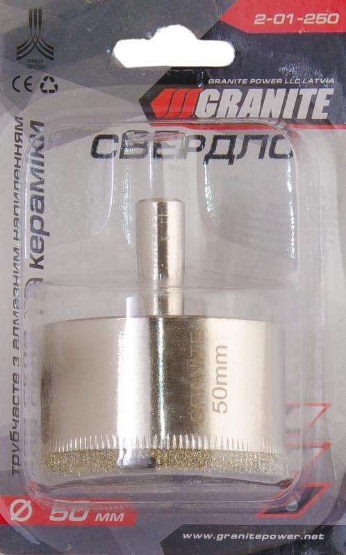 Свердло трубчасте Granite з алмазним напиленням для скла і плитки 50 мм (2-01-250) - фото 2 Свердло трубчасте Granite з алмазним напиленням для скла і плитки 50 мм (2-01-250) - фото 2