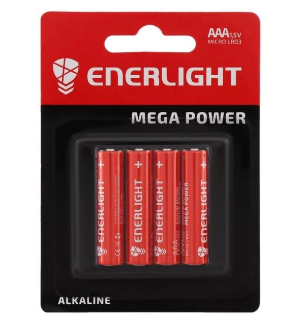 Батарейки Enerlight Alkaline Mega Power AAA 4 шт. (м00159)