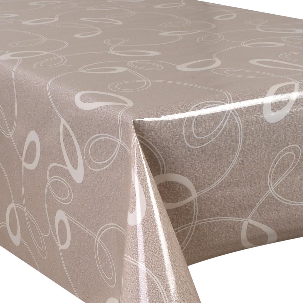Клеенка на стол ПВХ GlossyN MA-5901 трехслойная водонепроницаемая декоративная рулон 1,37×20 м Бежевый (643896)