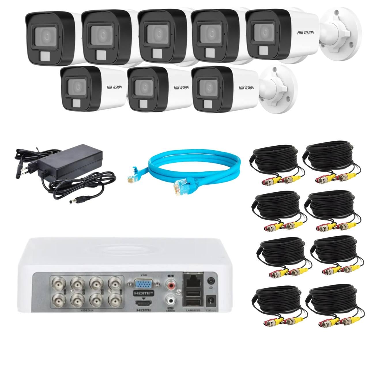 Комплект відеонагляду Hikvision 2Mp-THD-Hybrid-Acusense-DS-2CE16D0T-LFS на 8 камер (24170903)