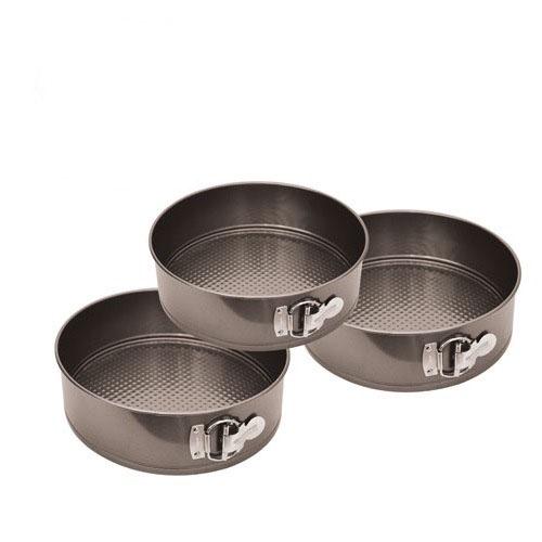 Формы разъемные Stenson MH-0123 круглой формы 22,6/25/26,3х7,6 см 3 шт. Серый (MH0123)