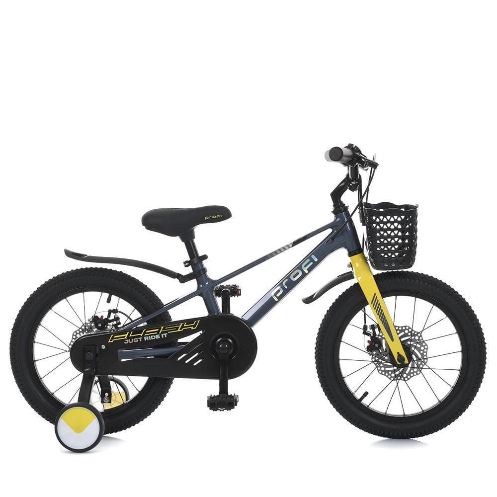 Дитячий велосипед PROF1 Flash 18" магнієвий з кошиком Синьо-жовтий - фото 2 Дитячий велосипед PROF1 Flash 18" магнієвий з кошиком Синьо-жовтий - фото 2