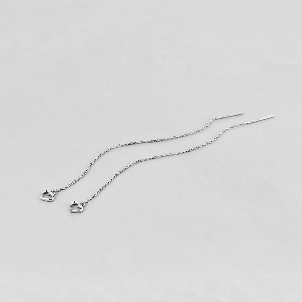 Серебряные серьги Minimal История любви (3175)