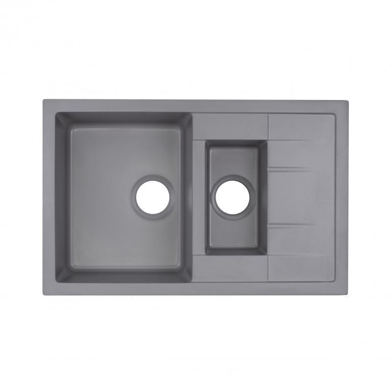 Кухонная мойка с дополнительной чашей Q-tap CS 7648 Grey (QT7648GRE471)