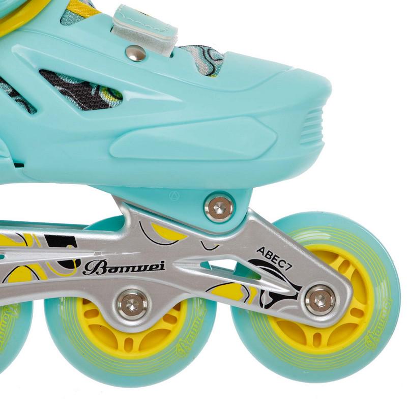 Роликовые коньки раздвижные детские Banwei BW-220 с защитой и шлемом р. 31-34 Мятный (BW-220_Мятный_S_(31-34) - фото 9 Роликовые коньки раздвижные детские Banwei BW-220 с защитой и шлемом р. 31-34 Мятный (BW-220_Мятный_S_(31-34) - фото 9