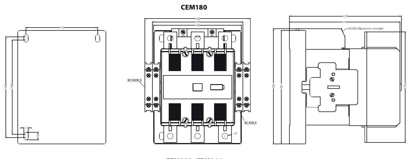 Контактор-пускатель ETI CEM 180.22 180А 230 В 2NO 2NC (4655143) - фото 2