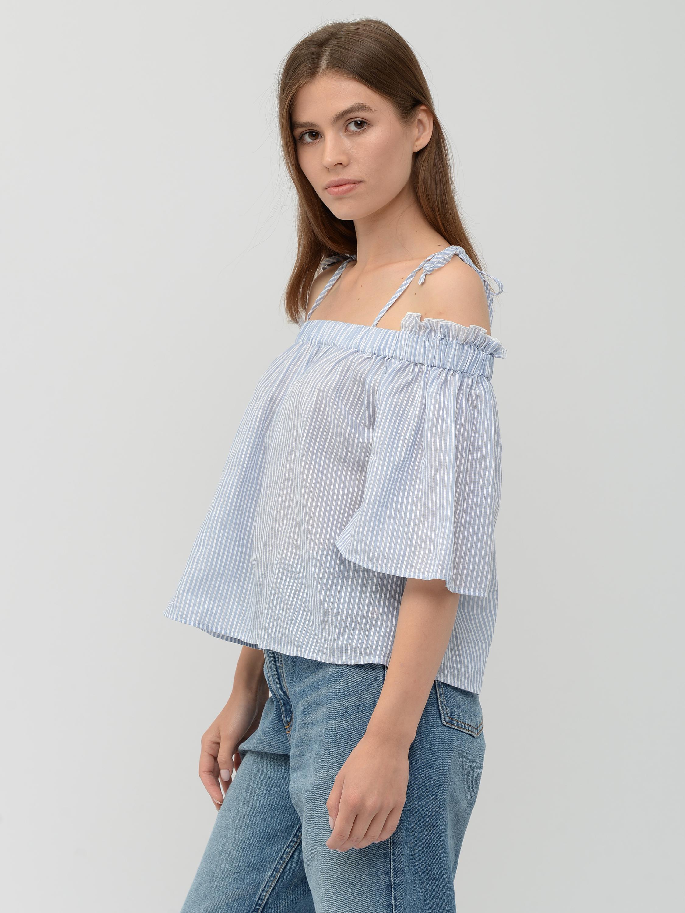 Блуза H&M Смужка р. 38 Блакитний (335478) - фото 2