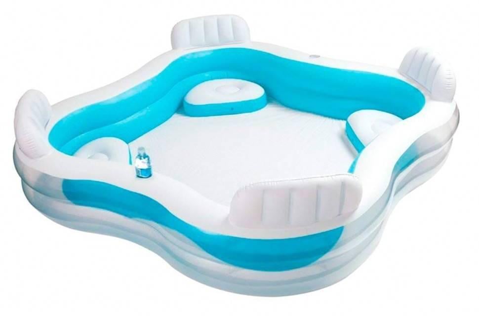 Бассейн надувной Intex 56475 Семейный с сиденьями 229х229х66 см 762 л (56475)