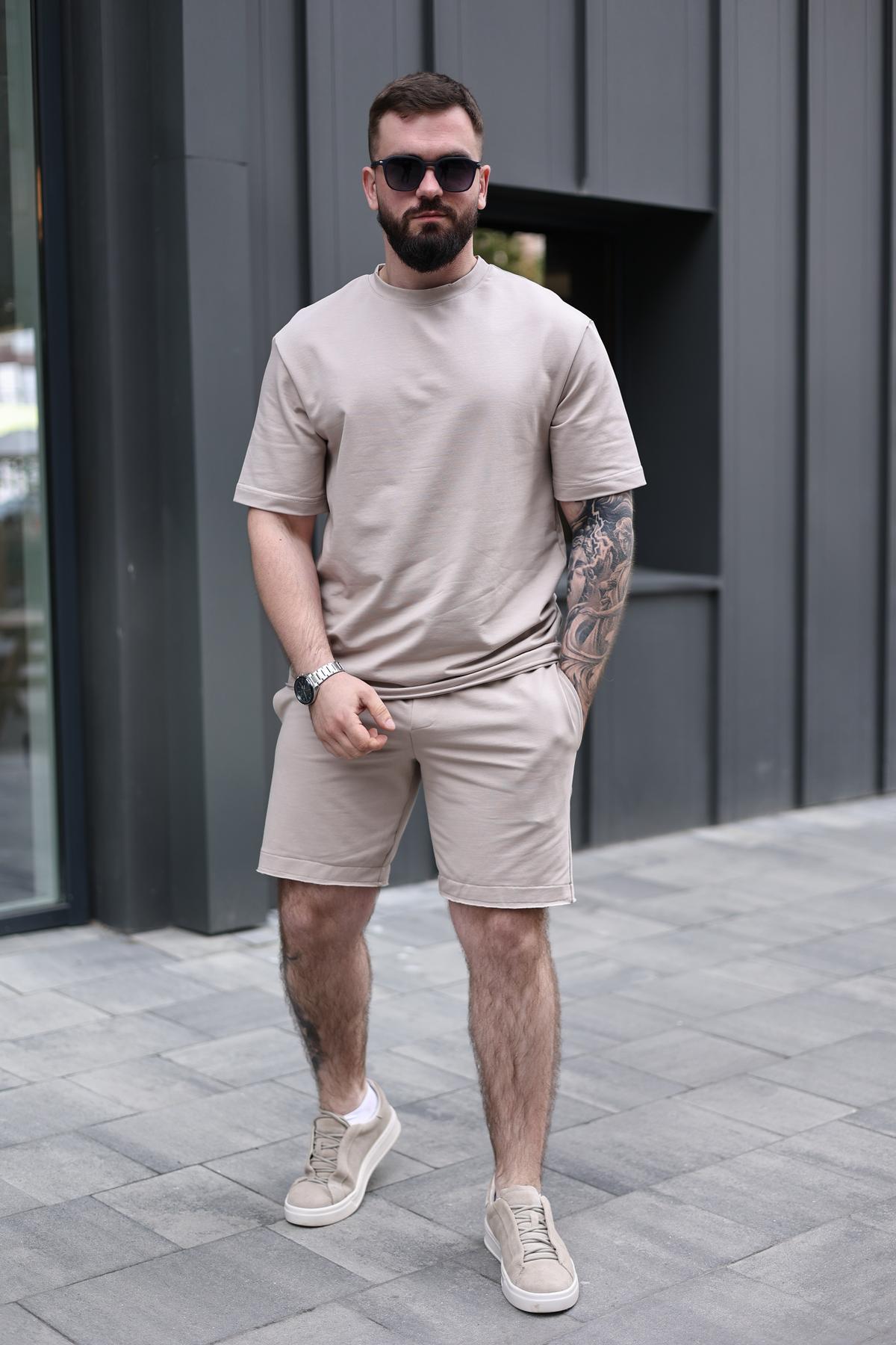 Комплект мужской летний BREEZE оверсайз L Бежевый (1576420348/2)