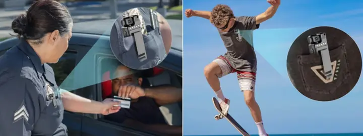 Видеокамера нагрудная с фиксацией клипсой UKC L9 Wi-Fi аккумуляторная с дисплеем 1,3" (28342932) - фото 4