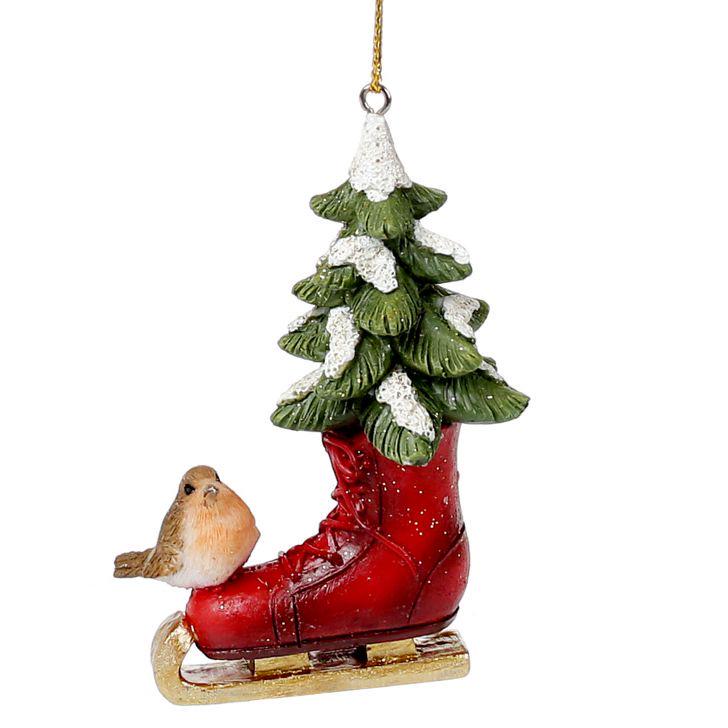 Декоративная подвеска Bonadi Коньки Дизайн 2 8 см Красный (707-422)