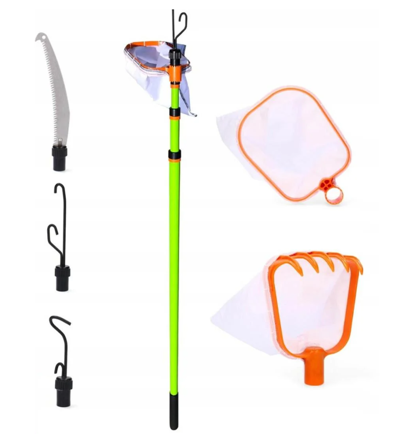 Пплодозбірник GardenLine FUR8690 з телескопічною ручкою з пилкою для гілок три насадки 3,7 м