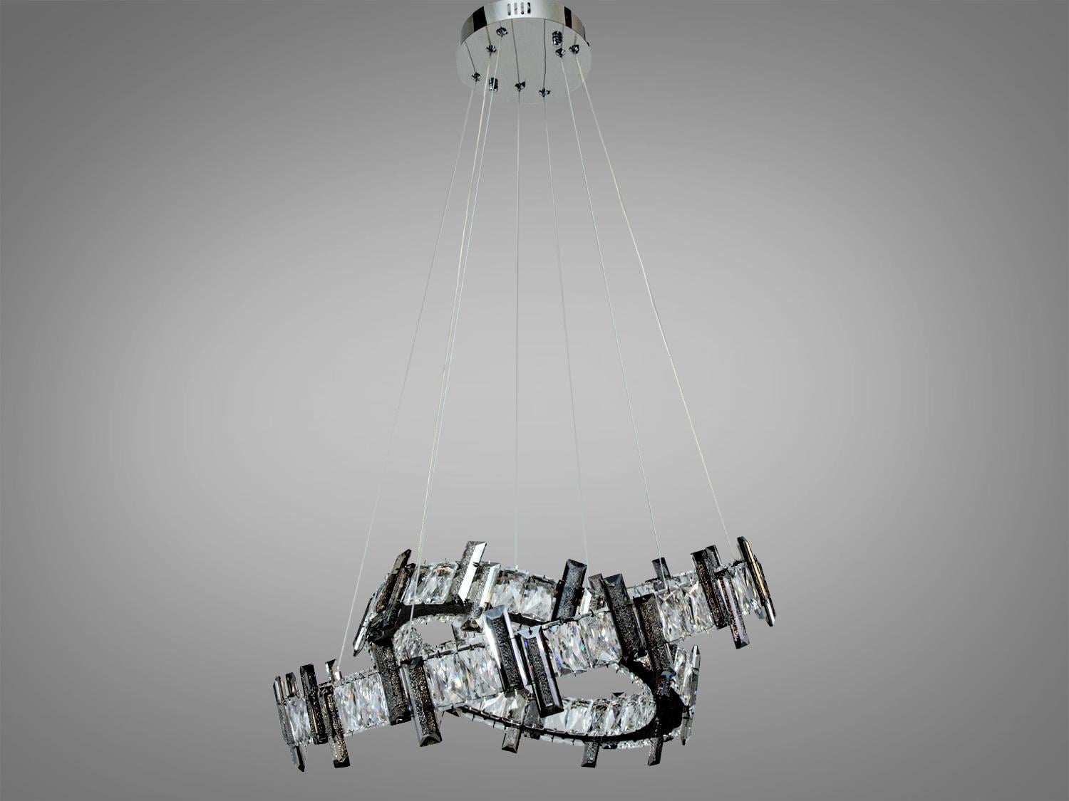 Люстра LED Diasha 2 кольца 54 Вт/пульт Хром (7967/600+400CH)