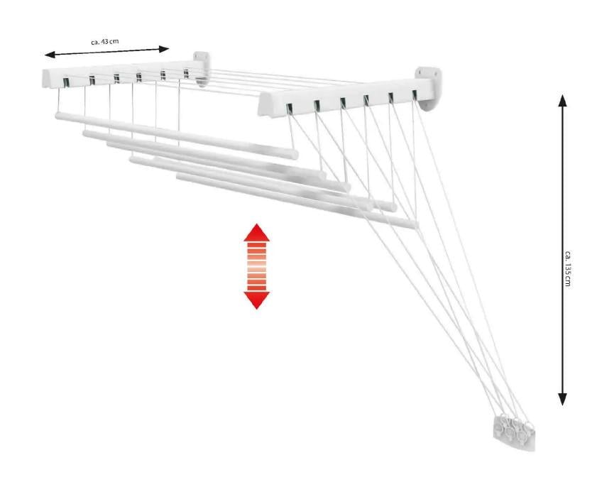 Сушилка для белья настенно-потолочная Casa Si Pick Up 180 White (DAS302381) - фото 2 Сушилка для белья настенно-потолочная Casa Si Pick Up 180 White (DAS302381) - фото 2