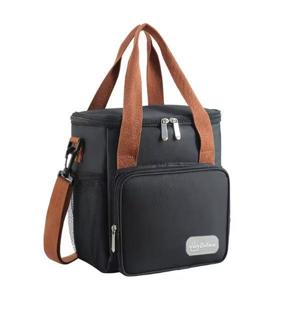 Сумки-холодильник з ремінцем на плече та кишенею для їжі 8 л Чорний (25036780)