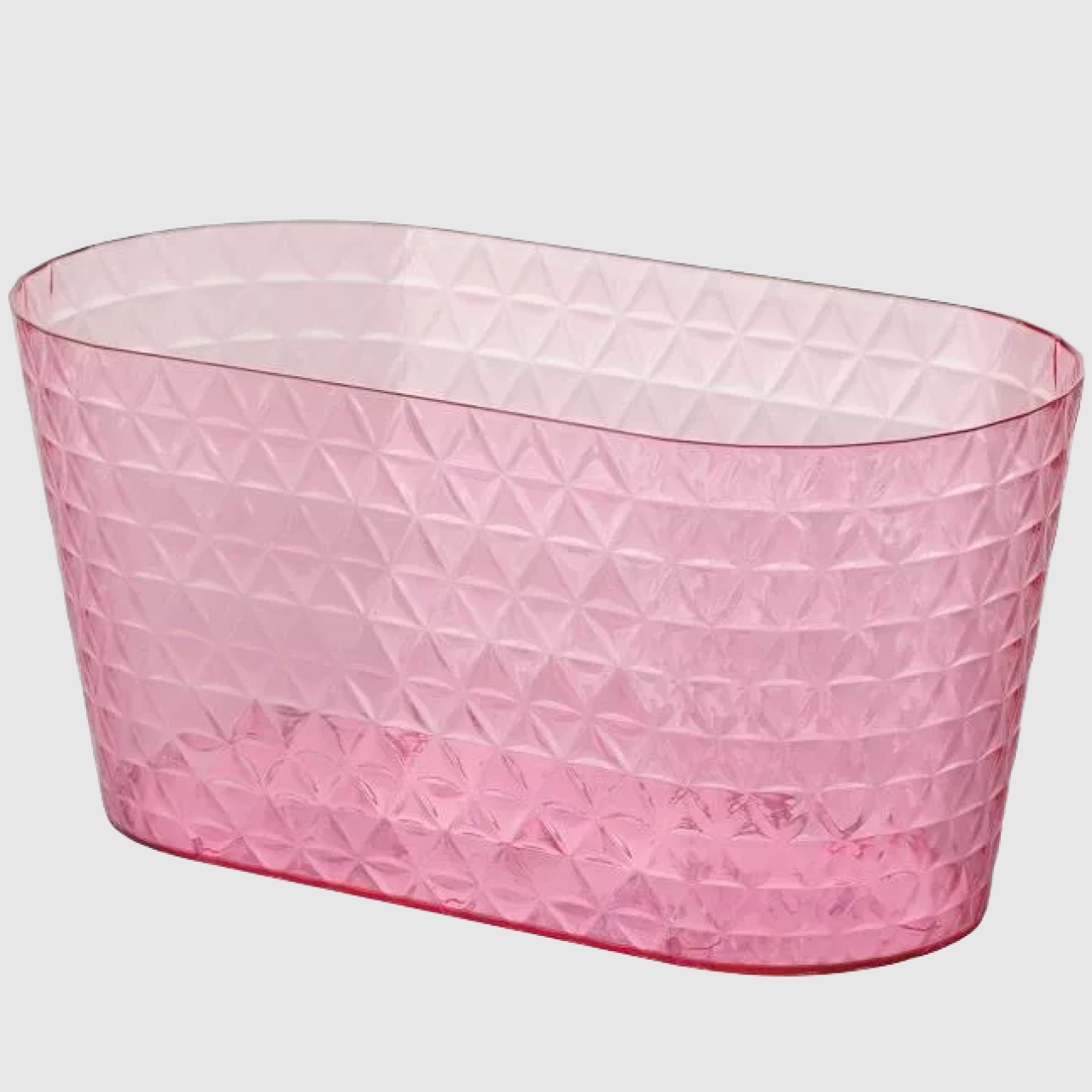 Вазон Diament Petit Овал 27 см Прозрачный/Светло-розовый (35239) - фото 1