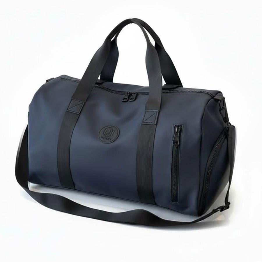 Дорожная спортивная сумка для ручной клади прорезиненный материал с карманами креплением на чемодан и отделением для обуви