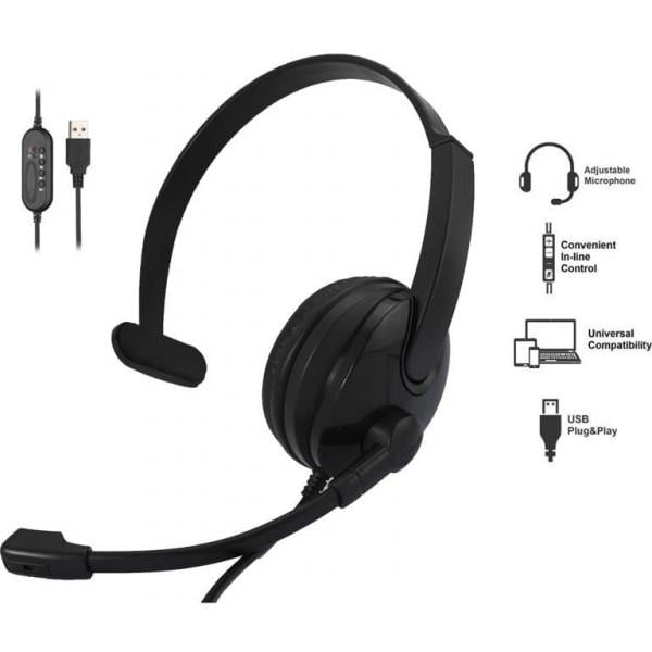 Гарнітура 2E CH12 Mono On-Ear USB (2E-CH12MU) - фото 3