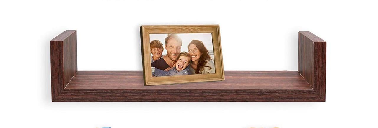 Полка настенная из дерева Уоккер 32 см Мокко (НСП-0036210)