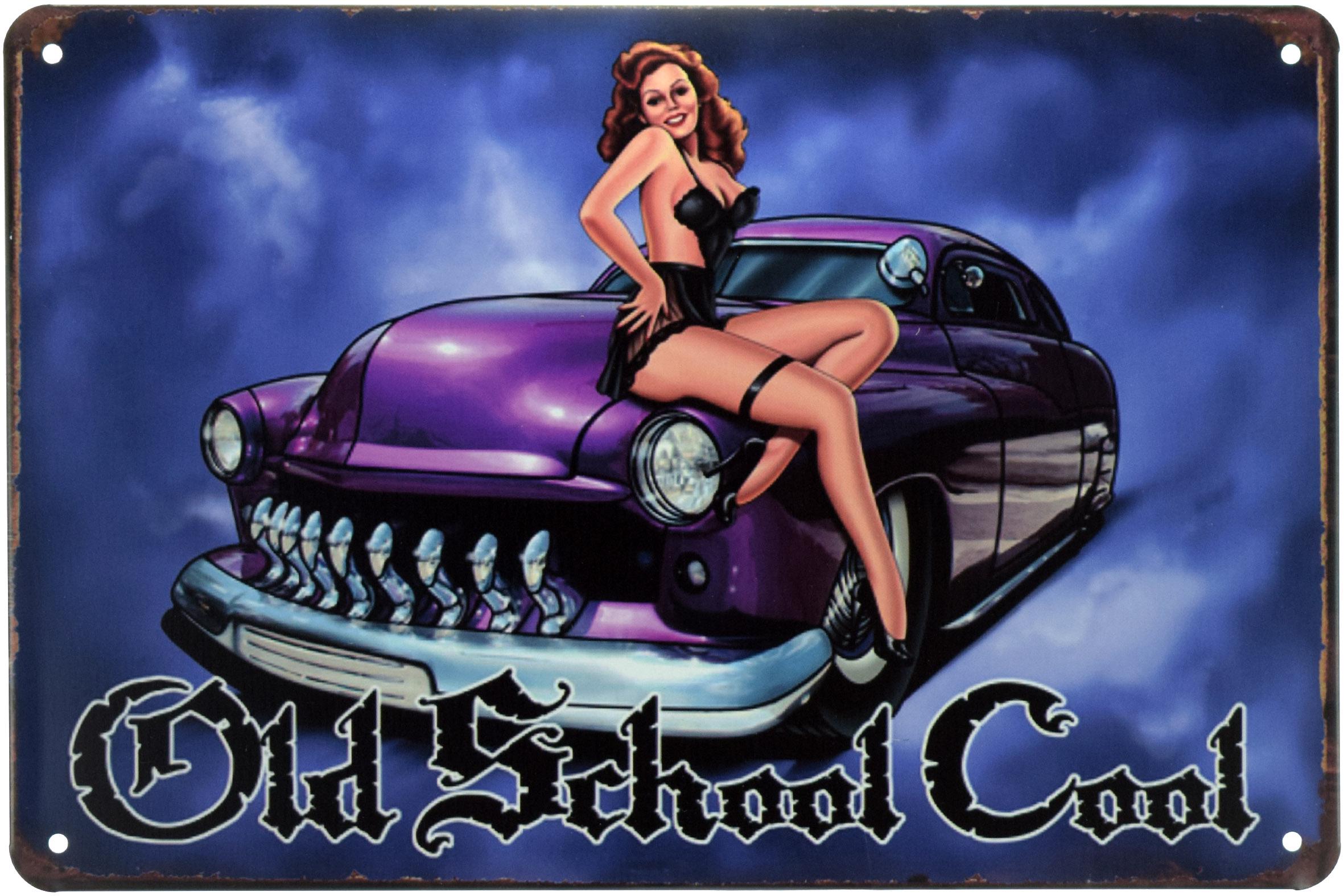 Табличка металлическая Старая Школа – Это Круто/Old School Cool 20x30 см