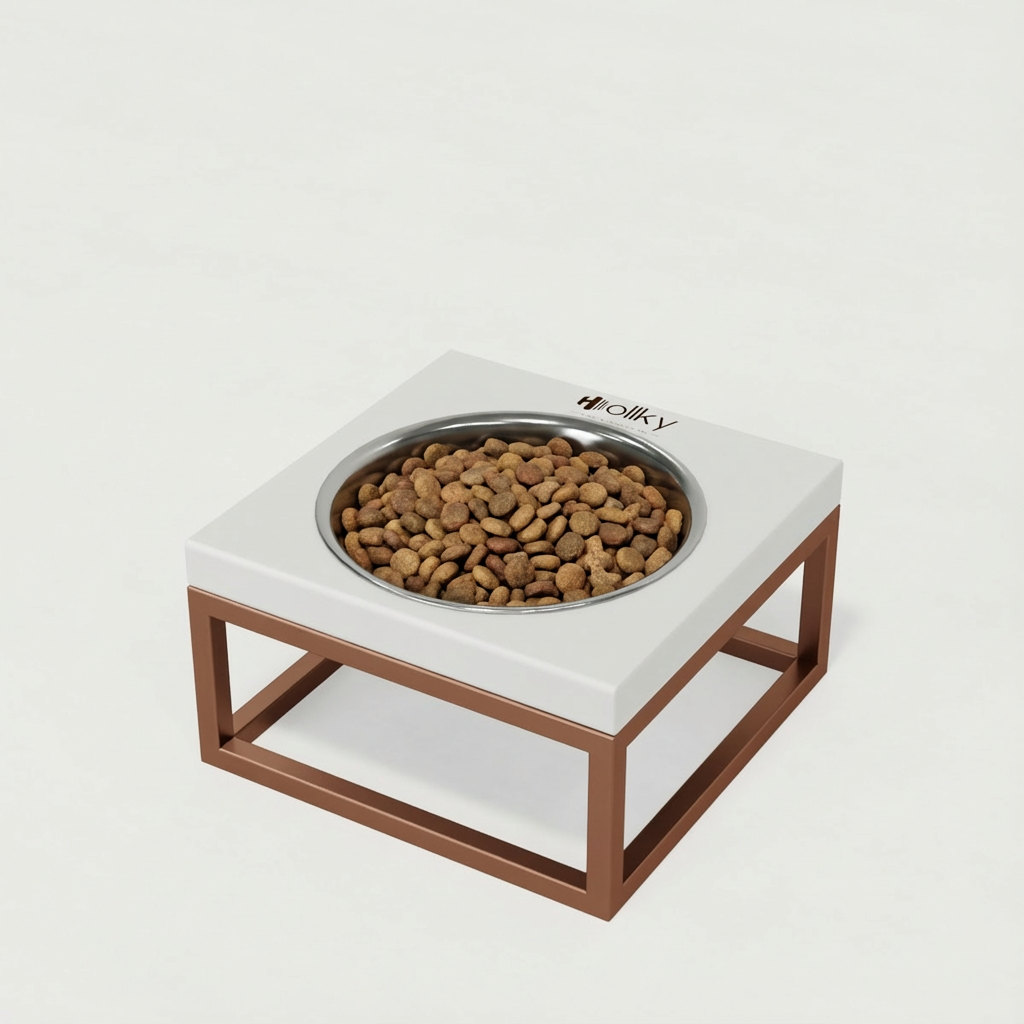 Миска на подставке для кошек и маленьких собак Hollky Base Solo S 0,45 л (S-18187-GLWH)