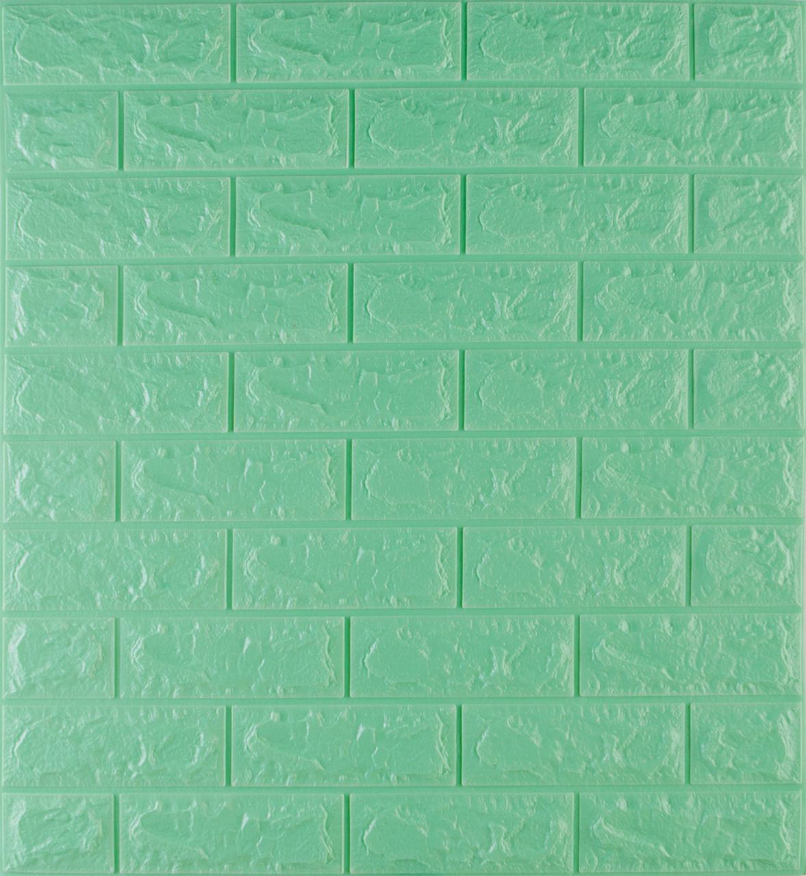 Самоклеящаяся панель 3D Loft звукоизоляционная под кирпич 700x770x7 мм Мятный