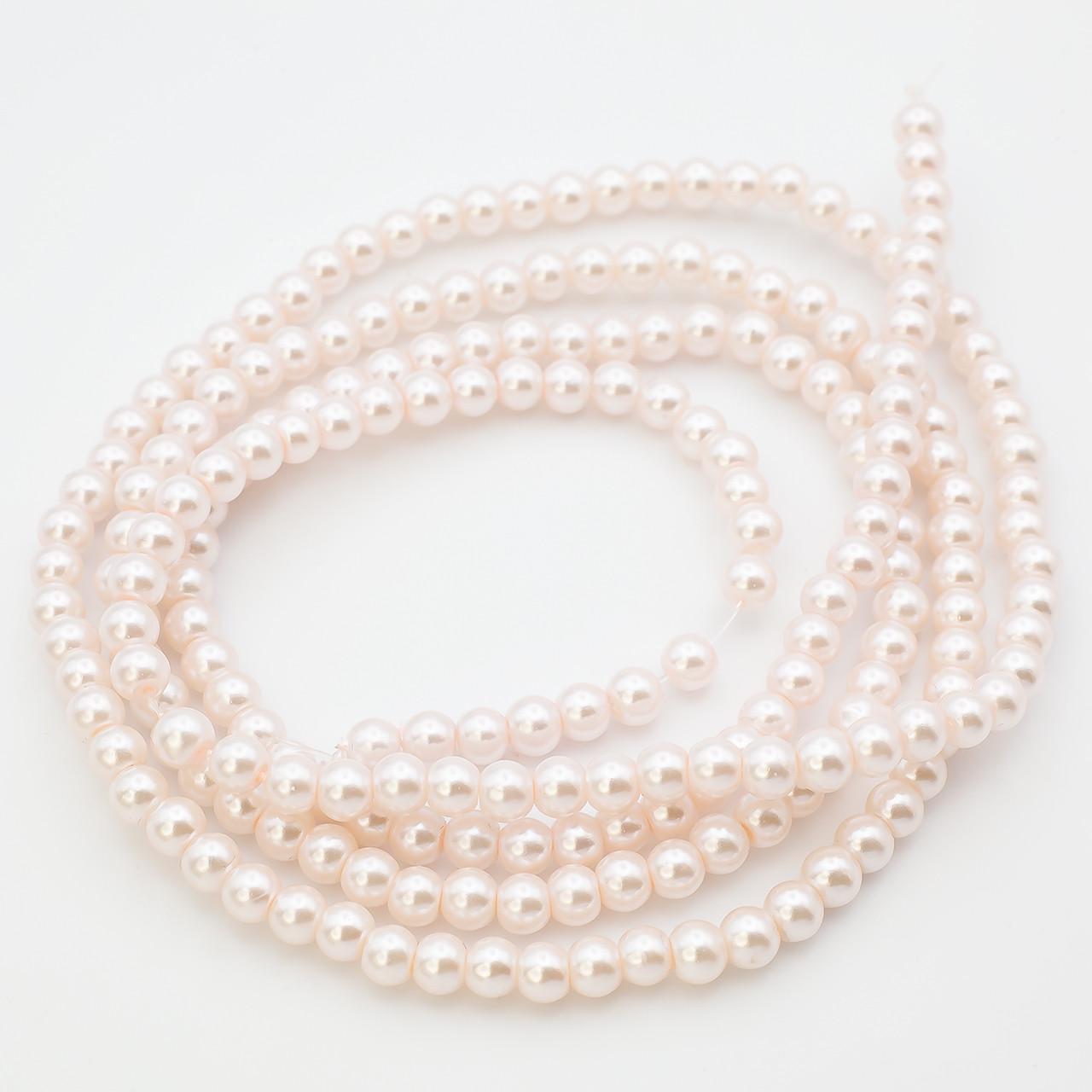 Бусины стеклянные на нитке под жемчуг 4 мм 80 см 209 шт. Розовая пудра (БЖ0004к81) Бусины стеклянные на нитке под жемчуг 4 мм 80 см 209 шт. Розовая пудра (БЖ0004к81)