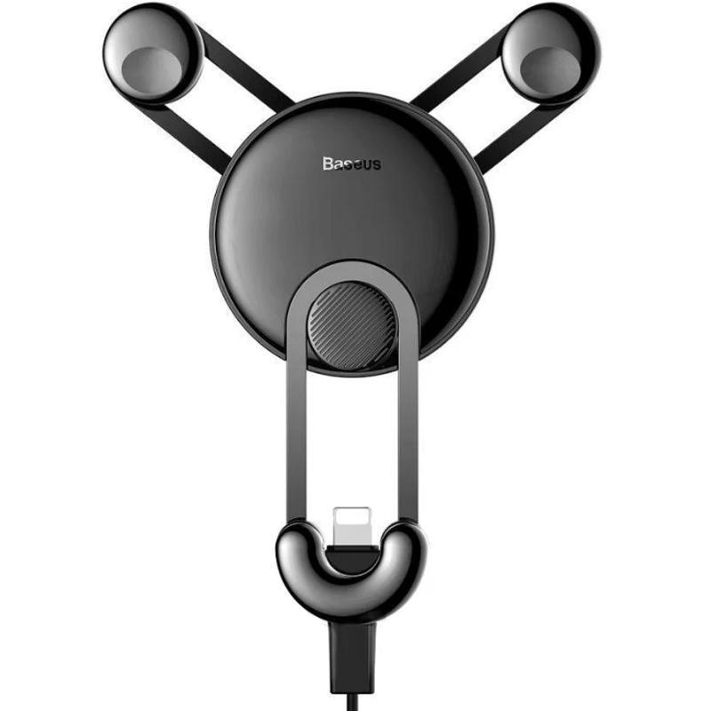 Держатель холдер автомобильный Baseus Holder YY Vehicle-Mounted with Lightning Cable SULYY-01 Black