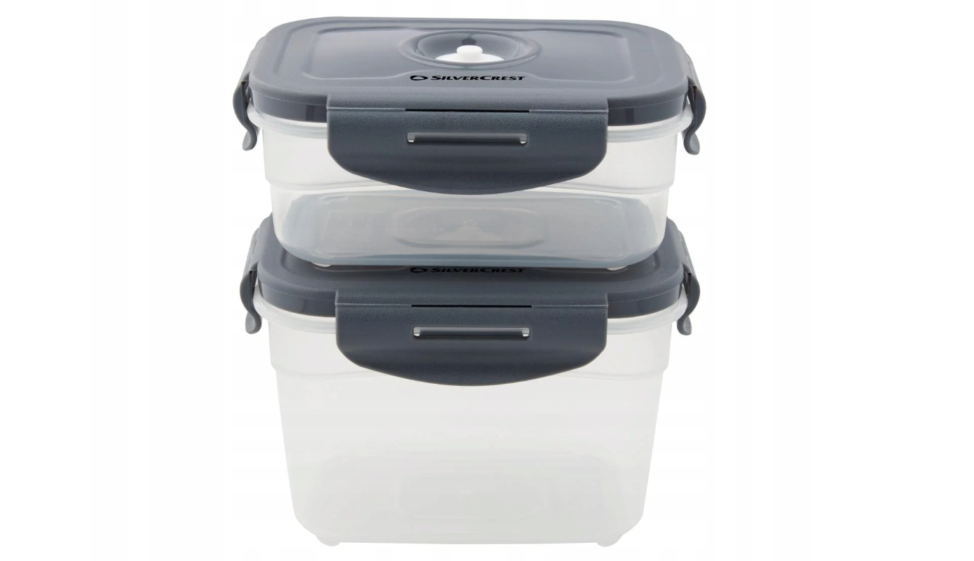 Набір вакуумних контейнерів Silver Crest 2 шт. 550/950 мл (500216) Набір вакуумних контейнерів Silver Crest 2 шт. 550/950 мл (500216)