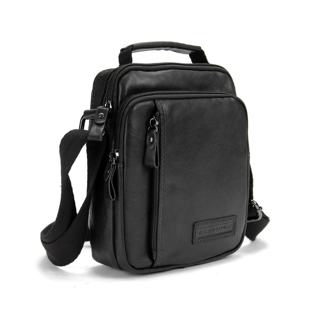 Мужская сумка через плечо Royal Bag RR-9107A из натуральной кожи Черный (7594)