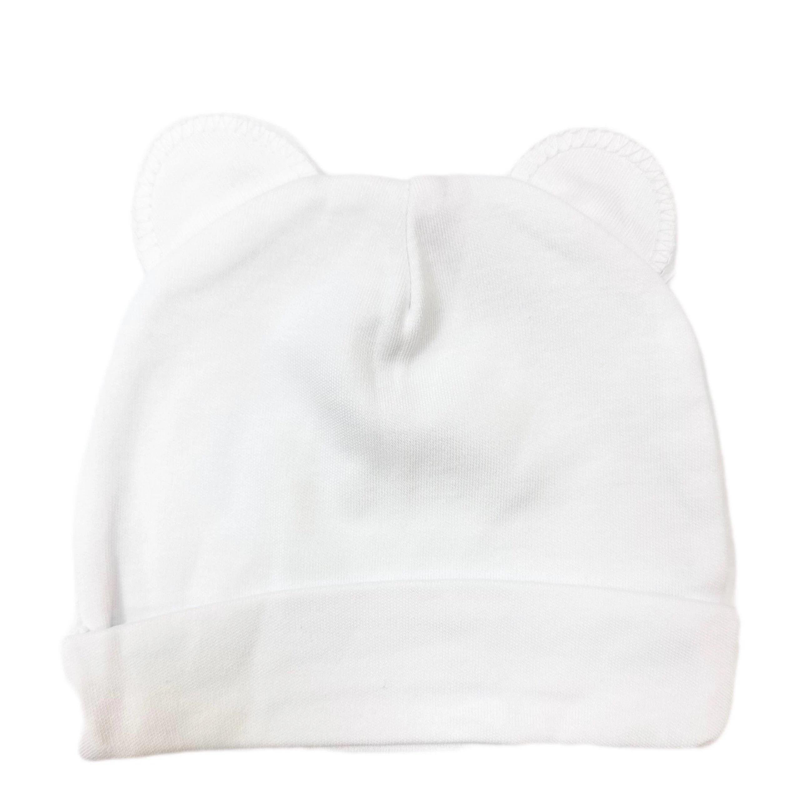 Шапочка RoyalBaby №39 с ушками 0-6 мес. Белый (375-949)