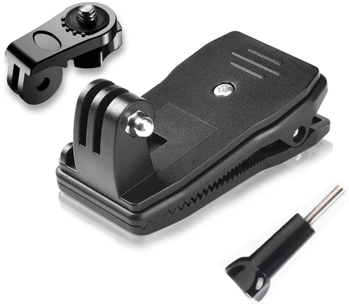 Крепление-прищепка KR-07 для экшн-камер с поворотом 360° и адаптером на резьбу 1/4" (2770729684)