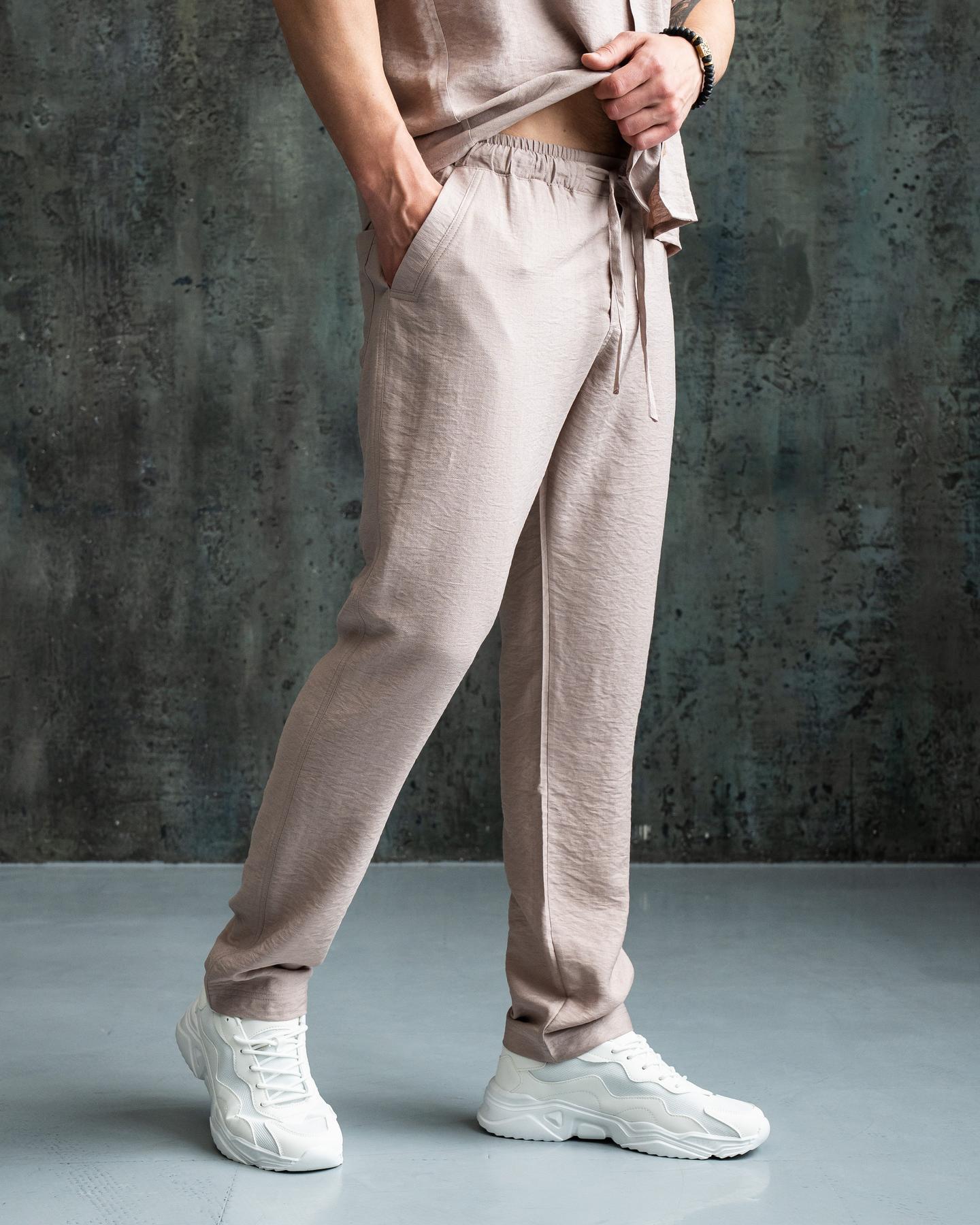 Брюки мужские классические Aero льняные 4XL Моко (26378/1/7)