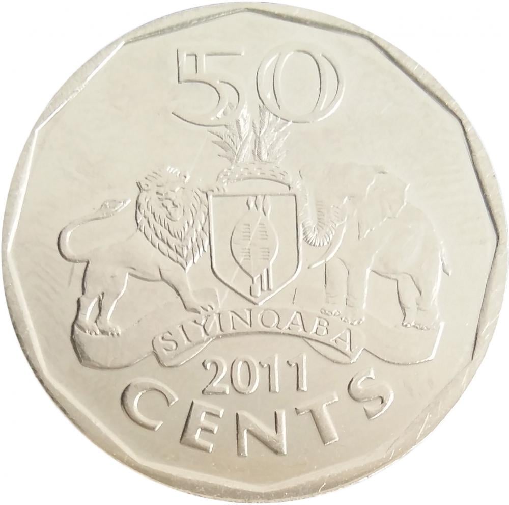 Коллекционная монета Свазиленд 50 центов 2011 UNC (KM#59)