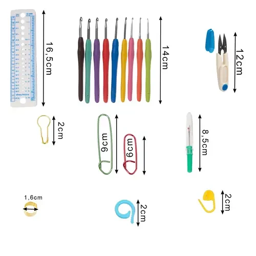 Набір для в'язання гачком Maaleo XXL 113 ел. у сумці (25885) - фото 6 Набір для в'язання гачком Maaleo XXL 113 ел. у сумці (25885) - фото 6