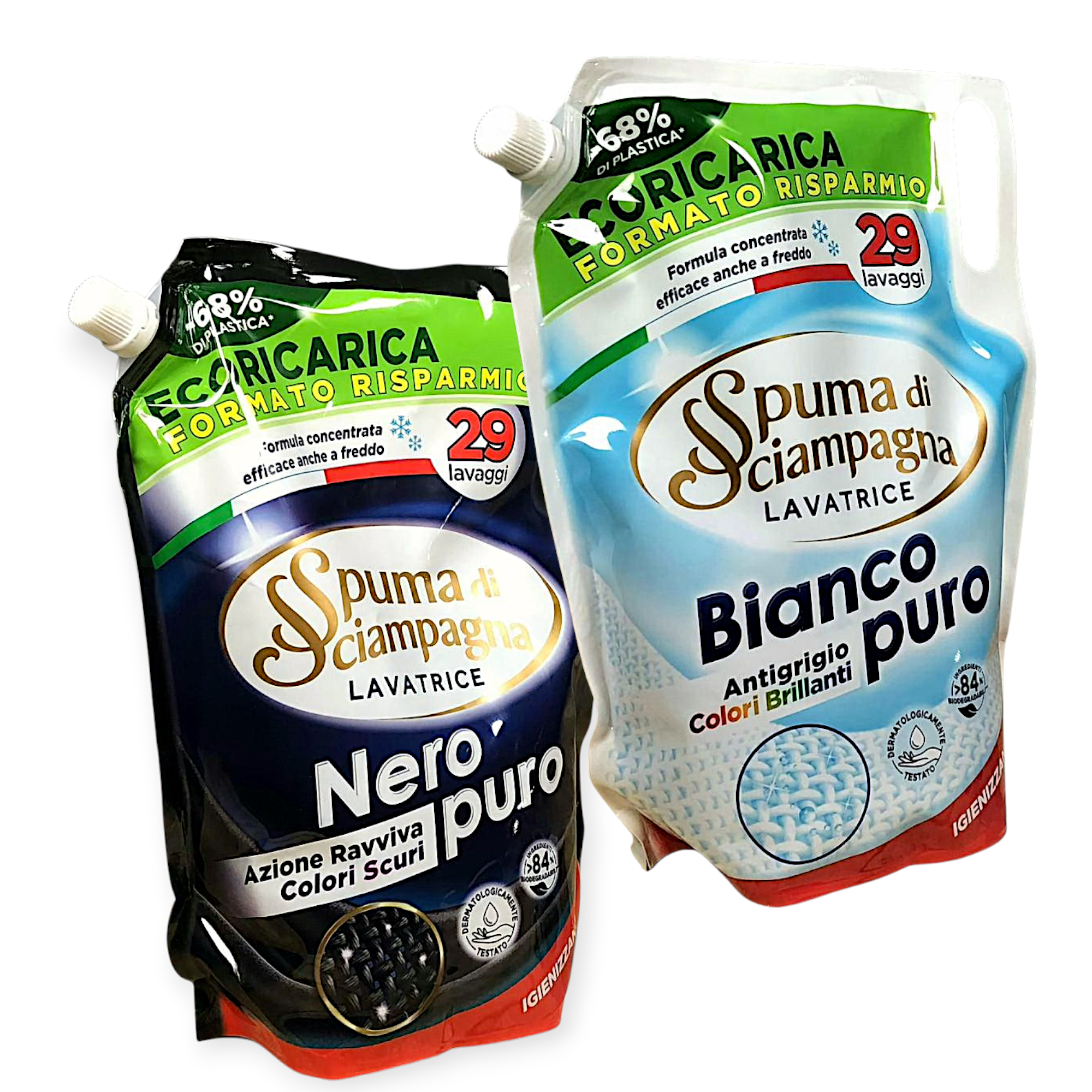 Набор геля концентрата для стирки белого и черного Spuma Di Sciampagna Neropuro Pure Black and Bianco 29 стирок 1,305 л 2 шт. (15454/30)