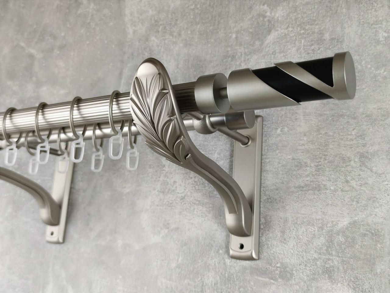 Карниз MStyle металлический для штор двухрядный Сиена 25/19 мм рифленый 400 см Сатин (5012859)