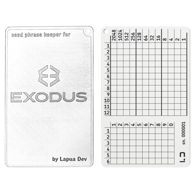 Планшет мнемонический Lapua Seed Phrase Keeper for Exodus 12 BIP39 слов/6 PIN цифр (LSPKM/LE12+6pinBIP39)