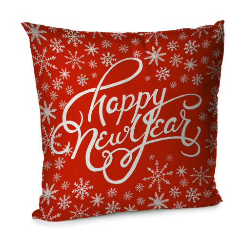Подушка диванная с бархата Happy New Year 45x45 см (45BP_17NG079)