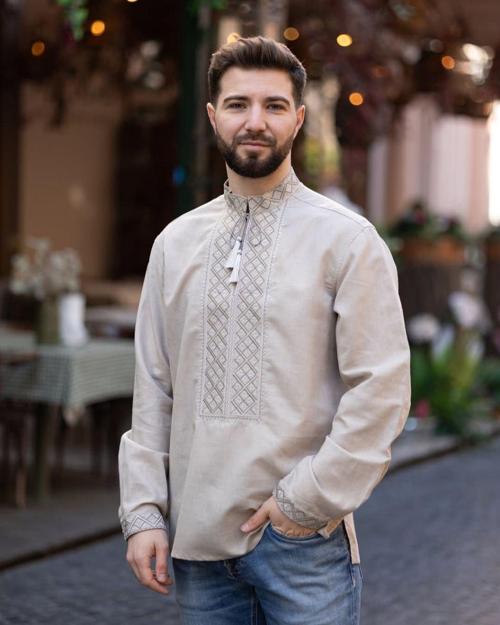 Вышиванка мужская р. 60 Бежевый (577) Вышиванка мужская р. 60 Бежевый (577)