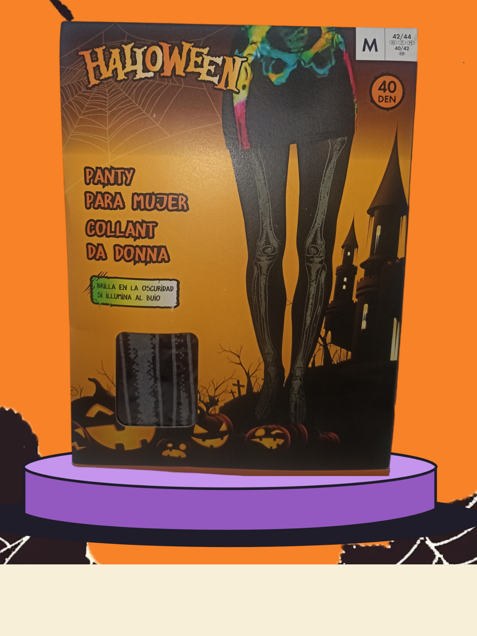 Колготки скелеты на Хэллоуин принт светятся в темноте 40 den М 42-44 Черный L0162 (2394903426) - фото 3 Колготки скелеты на Хэллоуин принт светятся в темноте 40 den М 42-44 Черный L0162 (2394903426) - фото 3